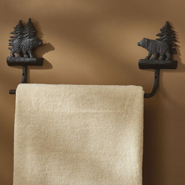 Cast Black Bear Towel Bar - 16" | Park Designs